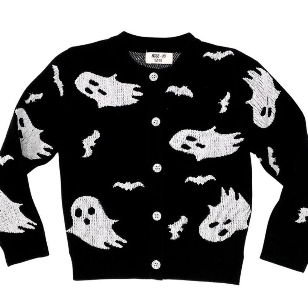 Merce & Me Boos and Bats Halloween Cardigan - Size 4/5